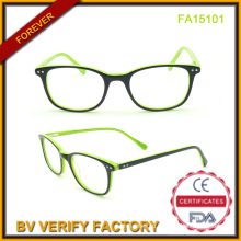 Оптовые продажи ацетата рамка очки зеленого цвета рамы (FA15101)